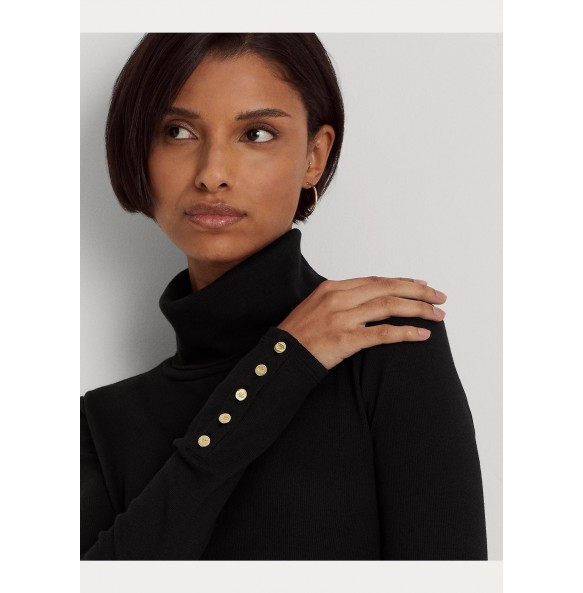 Lauren Ralph Lauren Cotton-Blend Roll-Neck Dress