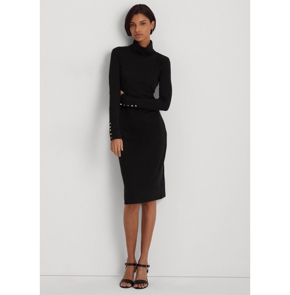 Lauren Ralph Lauren Cotton-Blend Roll-Neck Dress
