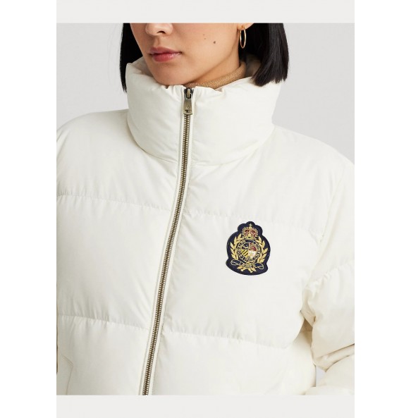 Lauren Ralph Lauren Crest-Patch Funnelneck Down Coat
