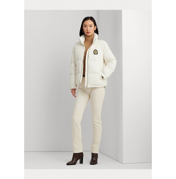 Lauren Ralph Lauren Crest-Patch Funnelneck Down Coat