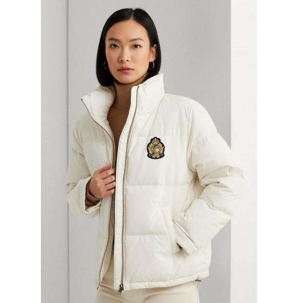 Lauren Ralph Lauren Crest-Patch Funnelneck Down Coat