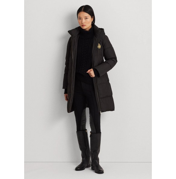 Lauren Ralph Lauren Crest-Patch Hooded Down Coat