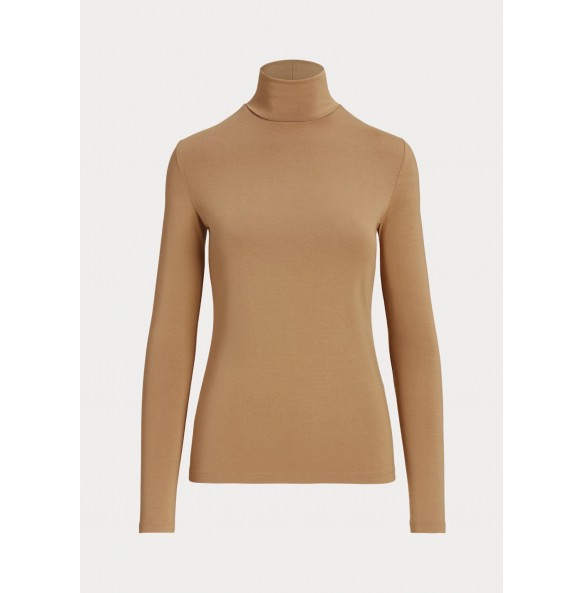 Lauren Ralph Lauren Jersey Turtleneck Camel