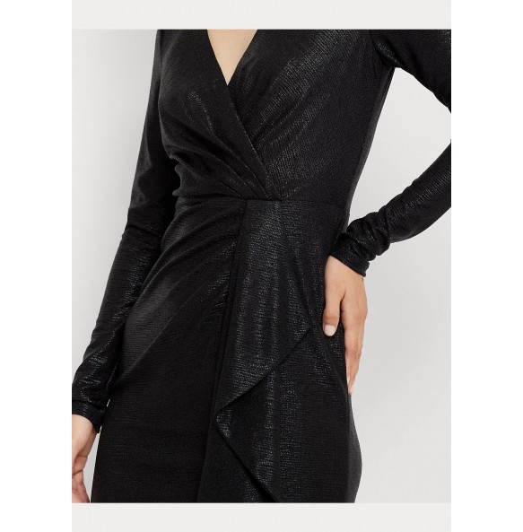 Lauren Ralph Lauren Metallic Knit Surplice Cocktail Dress