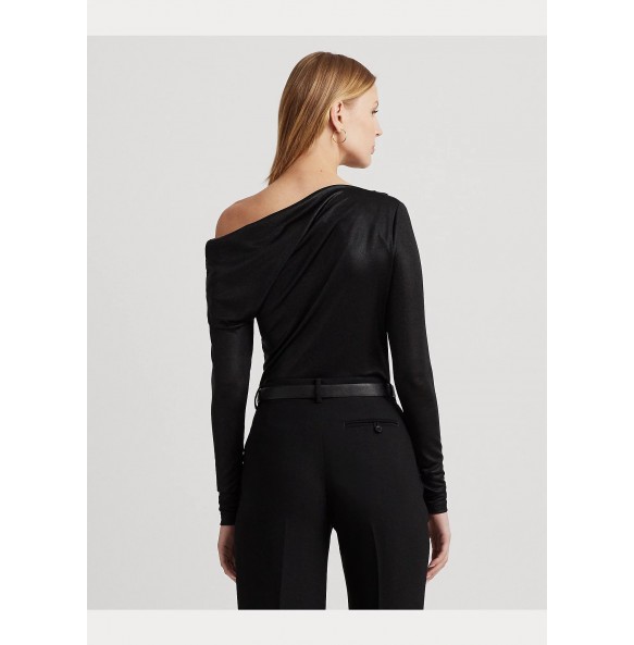 Lauren Ralph Lauren Pleated Metallic Off-the-Shoulder Top