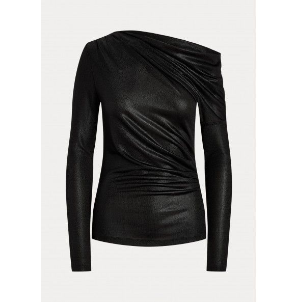 Lauren Ralph Lauren Pleated Metallic Off-the-Shoulder Top